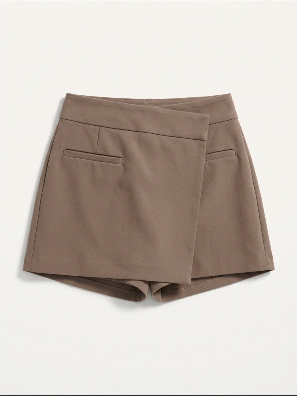 Zara Taupe Wrap-Front Skort